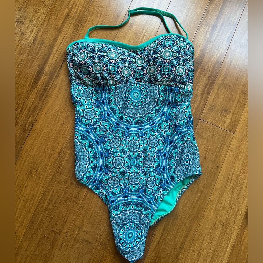 Jessica Simpson Turquoise One Piece Swimsuit